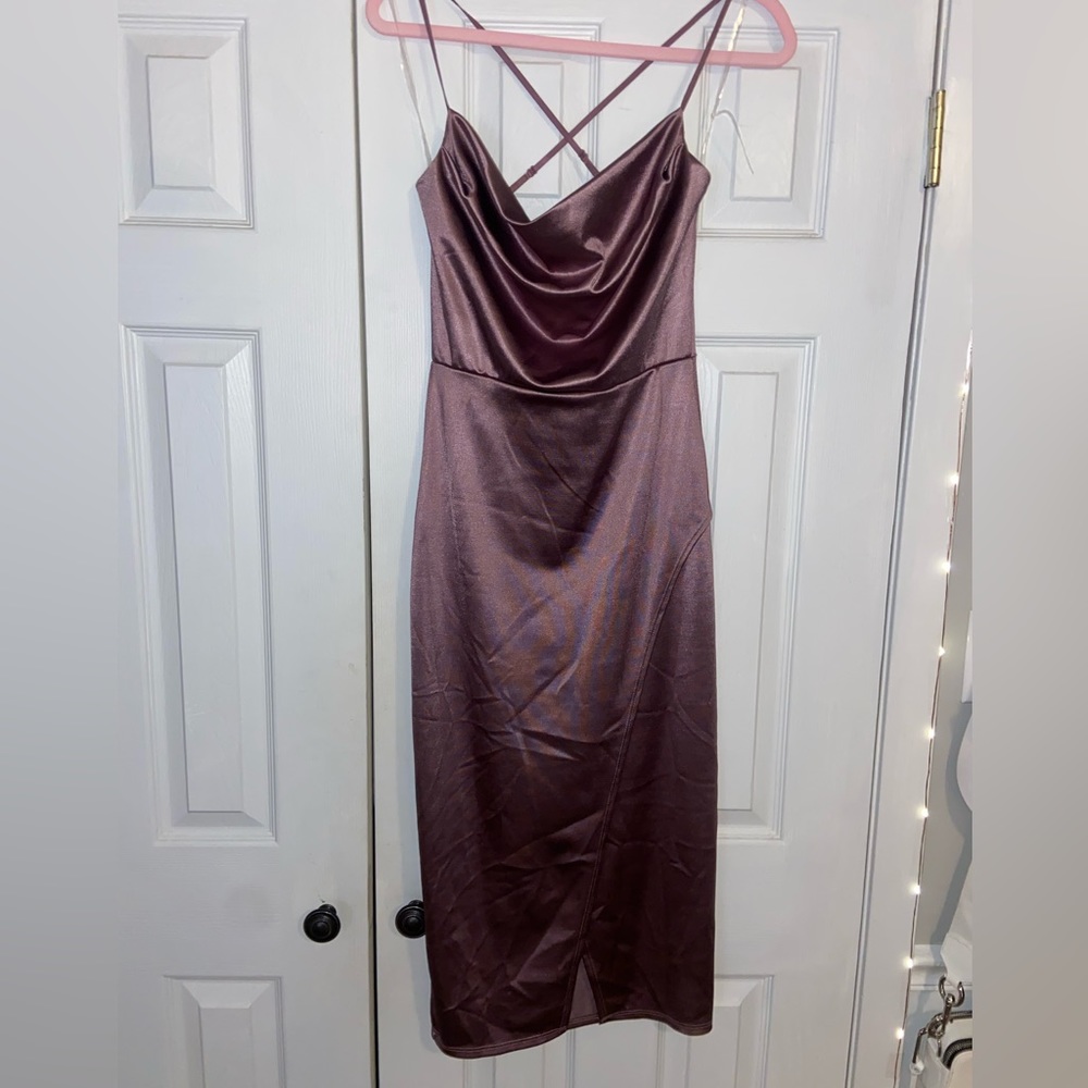 Satin purple dress!!